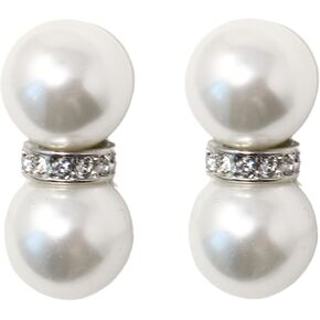 Kenneth Jay Lane Cultura Pearl and Crystal Clip-On Earrings