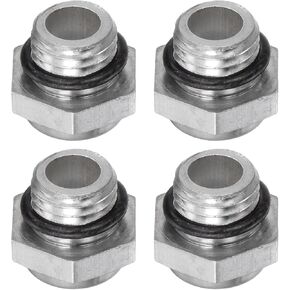 HARFINGTON 4pcs Air Compressor Oil Sight Glass 36 x 1.5mm Male Thread Liquid Level Gauge Aluminum Alloy Hex Head Oil Indicator Window with O-Ring for Air Compressor Gearbox Tanks, Silver in Kuwait