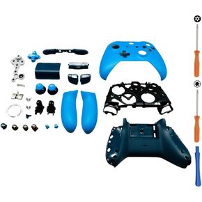 Hzxkqmil Replacement Housing Shell Full Set for Xbox One S/X Controller (Model 1708), DIY Faceplate Case Cover Middle Bracket Side Rails Buttons Accessories Parts, Black