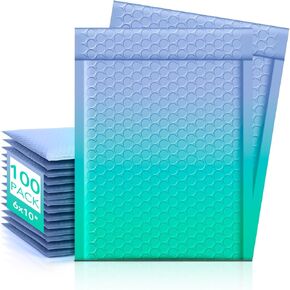 Metronic Bubble Mailers 6x10 Inch 100 Pack PurpleTeal Usable Size 6x9" Opaque Padded Envelopes Waterproof Bubble Envelopes Cushioning Mailer for Small Business Mailing Makeup Jewelry Gifts