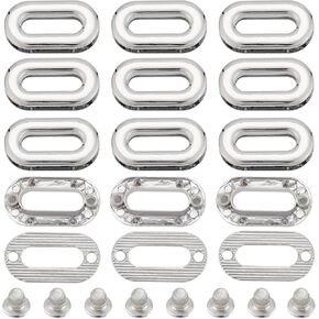 GORGECRAFT 12PCS Screw-in Oval Eyelet Metal Screw Together Grommets Shackle Purse End Rings Bag Loop Handle Connectors Alloy Snaps for DIY Sewing Crafts Clothes Leather Bags Replacement Hardware