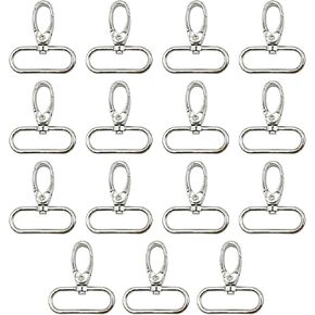 15Pcs 1.5 Inch Metal Lobster Clasps Claw Push Gate Silver Swivel Snap Hooks for Keychain Purse Handbag Making Straps Leather DIY Craft Project