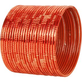 Touchstone Indian Bollywood Choice Handcrafted Exemplary Peeled Deep Ditch Surface Vintage Textured Wow Designer Jewelry Bangle Bracelets Set of 24. for Women.
