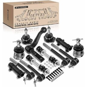 A-Premium Set of 13, Front Sway Bar Link, Upper Lower Ball Joint, Inner Outer Tie Rod End, Idler Arm, Compatible with Chevrolet Cadillac Buick Pontiac - Impala Caprice DeVille Riviera LeSabre Safari