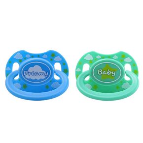 LittleForBig Bigshield Generation-II Adult Sized Pacifier Printed Set - Pink Little and Lavender Monster