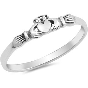 Claddagh Heart Friendship Promise Ring New .925 Sterling Silver Band Sizes 2-10