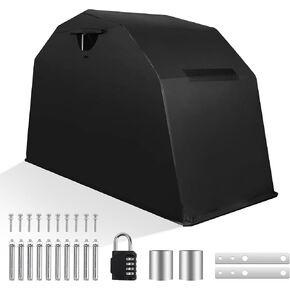 سقائف تخزين مأوى للدراجات النارية شديدة التحمل مقاس 106.3 بوصة × 41.3 بوصة × 61.1 بوصة، غطاء دراجة نارية مقاوم للماء في الهواء الطلق مع قفل in Kuwait