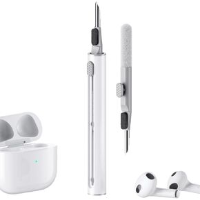 Hyashee Cleaner Kit for Airpods Pro 1 2 3 Multi-Function Cleaning Pen with Soft Brush Flocking Sponge for Bluetooth Earphones Case Cleaning Tools Black
