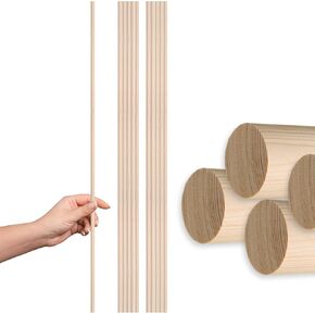 30PCS Birch Wooden Rods for Crafts – Wooden Dowel Sticks for Crafting 24" x 1/8" Unfinished Hardwood Sticks Long Rods Birch Dowel for DIY Projects