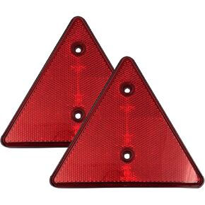 [ALL STAR] Screw-Mount Triangular Marker Reflectors - Universal Use Safety Kit Spoke Reflective Quick Mount Custom Accessories for Cars, Trailer, Trucks, Camper RV, Snow-Machine (Red, 2 PCS)