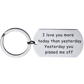 Funny Gifts for Boyfriend Husband I Love You Key Chain Couples I promise to always be by your side Keychain