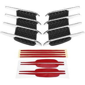 KIMISS Vent Fender Intake Grille Decoration, Pair of Car Exterior Hood Side Air Intake Flow Vent Shark Gills Outlet Decorative Trim Sticker