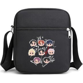 K-pop Merch Stray Kids Merch Crossbody Bags for Women Men Crossbody Purse with Zipped Pockets Handbag Shoulder Bag