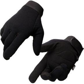 Milwaukee Leather SH44612 Men's Black Textile Mesh Gel Palm Motorcycle Mechanics Hand Gloves W/Amara Cloth Bottom