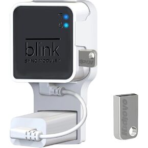 256GB USB Flash Drive & Wall Mount for Blink Sync Module 2 with Short Cable – Declutter, Save Space, and Effortlessly Enhance Security(2 Pack)