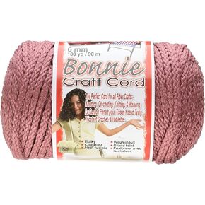 Pepperell BB6-100-015 Bonnie Macrame Craft Cord, 6mm 100-Yard, Rose