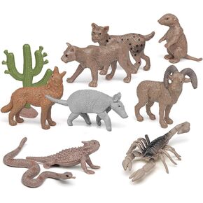 11PCS Mini Desert Animals Figurines Set Desert Realistic Desert Animals Figurines Toys Party Decorations Tabletop Decorations for Kids