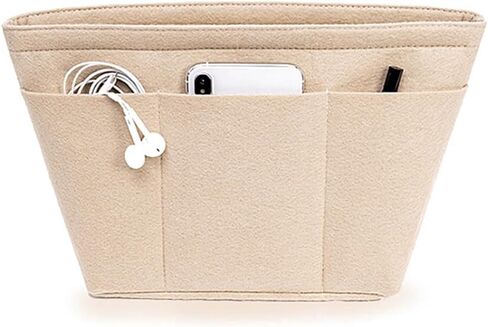 Bag Organizer For Tote, Felt Purse Organizer Insert,Small Makeup Bag For Handbags,Purse Organizer For Women (Beige, M) in Saudi Arabia