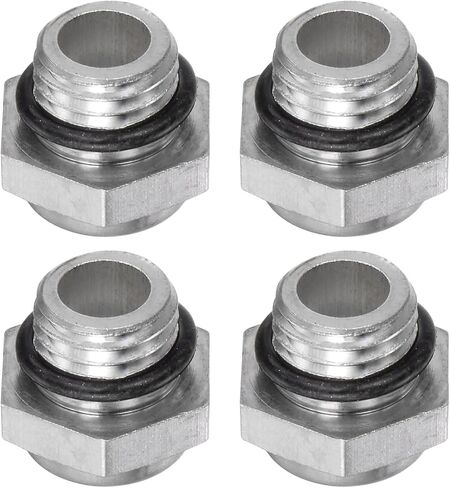 HARFINGTON 4pcs Air Compressor Oil Sight Glass 36 x 1.5mm Male Thread Liquid Level Gauge Aluminum Alloy Hex Head Oil Indicator Window with O-Ring for Air Compressor Gearbox Tanks, Silver in Kuwait