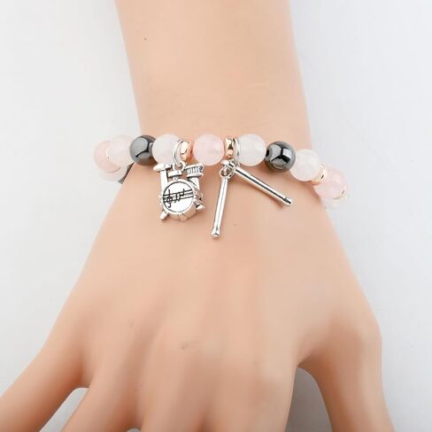 WSNANG Drummer Gifts Drum Bracelet Drumsticks Drum Kit Pendent Bracelet Drum Player Gifts Drum Jewelry Drumming Gifts in Kuwait