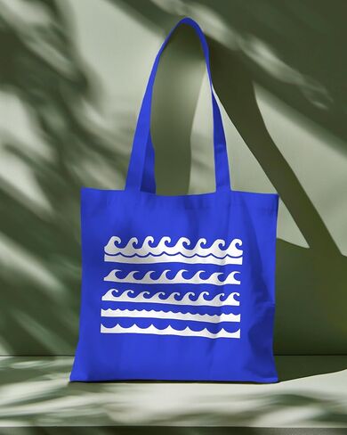 Reusable Ocean Waves Pattern Stencil 11" x 8.5" - Custom, Tiled Multiple Wave Design for Coastal Crafts in Saudi Arabia