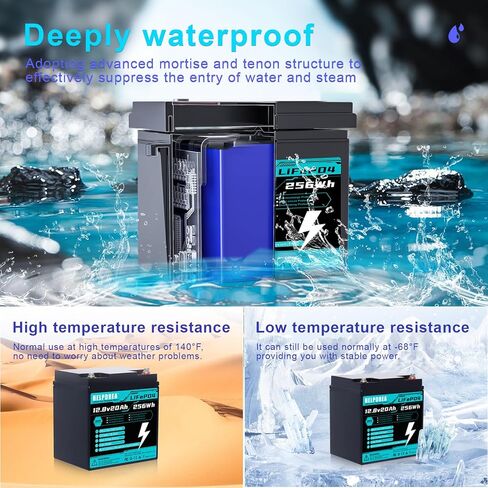 بطارية ليثيوم 12 فولت 7 أمبير LiFePO4، بطارية قابلة لإعادة الشحن ذات دورة عميقة 4000+ مع BMS للمركبات الترفيهية، تخزين الطاقة المنزلية للنظام الشمسي، نظام إنذار منزلي، إضاءة الطوارئ، الدراجات البخارية، UPS in Kuwait