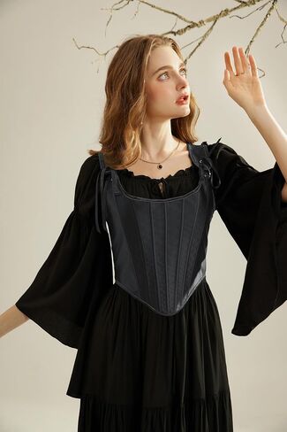 Scarlet Darkness Corset Tops for Women Renaissance Boned Overbust Bustier Corset Top in Saudi Arabia