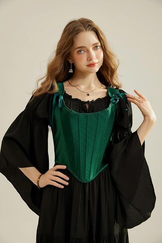 Scarlet Darkness Corset Tops for Women Renaissance Boned Overbust Bustier Corset Top in Saudi Arabia