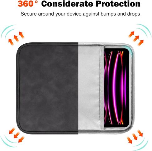 حافظة تابلت مقاس 9-11 بوصة لجهاز Fire HD 10 / Fire HD 10 Plus/iPad 9.7 /iPad Mini/Galaxy Tab A8 A9/Huawei Lenovo Android Tablet مع حافظة واقية مضادة للسقوط - أسود in Kuwait