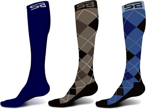 3 أزواج جوارب ضغط صغيرة الحجم (كحلي سادة + فستان-أسود أرجيل + فستان-أزرق أرجيل) in Kuwait