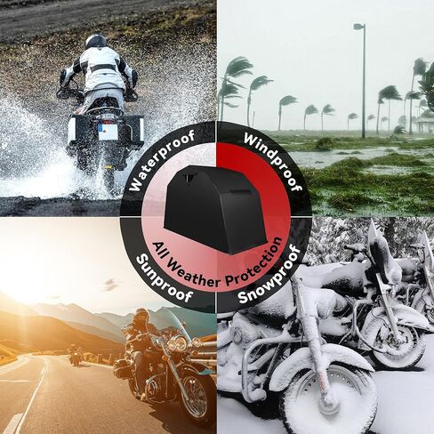 سقائف تخزين مأوى للدراجات النارية شديدة التحمل مقاس 106.3 بوصة × 41.3 بوصة × 61.1 بوصة، غطاء دراجة نارية مقاوم للماء في الهواء الطلق مع قفل in Kuwait