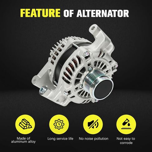 56029624AA مولد كهربائي عالي الإخراج 160 أمبير 12 فولت متوافق مع 2014-2022 Jeep Cherokee Compass Renegade، 2015-2017 Chrysler 200,2015-2022 Ram ProMaster 2.4L استبدال # 56029624AB in Kuwait
