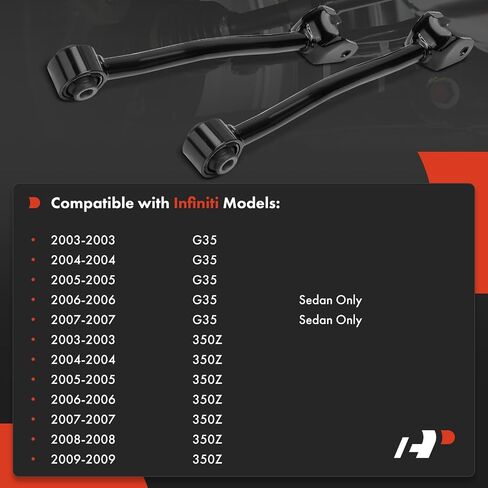 A-Premium 2 × ذراع التعليق الجانبي السفلي الأمامي الخلفي، متوافق مع إنفينيتي G35 2003-2007 ونيسان 350Z 2003-2009 in Saudi Arabia
