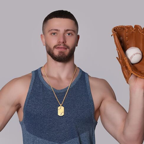 البيسبول الكتاب المقدس الآية الصليب قلادة للرجال الفولاذ المقاوم للصدأ الأسود / الذهب / الفضة لهجة الصليب قلادة أول بالتواصل المعمودية الدينية هدية البيسبول مجوهرات رياضية للرجال 𝐁𝐨𝐲𝐬 مع سلسلة الفولاذ المقاوم للصدأ 22 + 2 بوصة in Kuwait