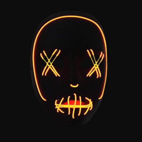 Halloween Scary Cosplay Creepy LED Mask Glowing Costume for Festival Party in Saudi Arabia