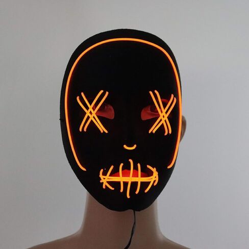 Halloween Scary Cosplay Creepy LED Mask Glowing Costume for Festival Party in Saudi Arabia