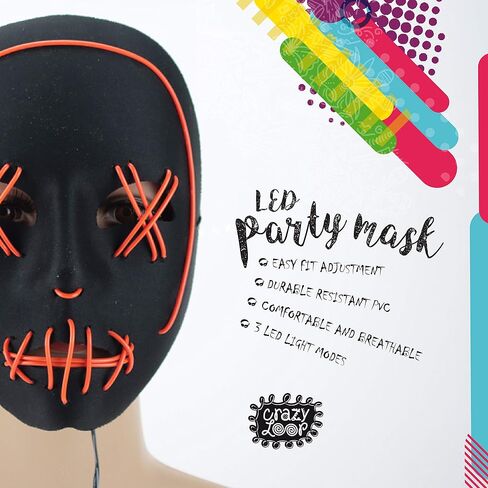 Halloween Scary Cosplay Creepy LED Mask Glowing Costume for Festival Party in Saudi Arabia