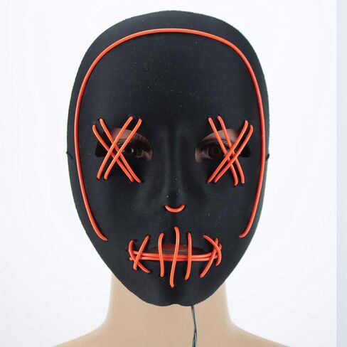 Halloween Scary Cosplay Creepy LED Mask Glowing Costume for Festival Party in Saudi Arabia