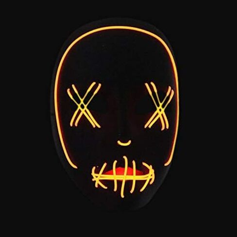 Halloween Scary Cosplay Creepy LED Mask Glowing Costume for Festival Party in Saudi Arabia