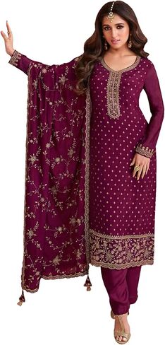 Heavy Embroidery Worked Salwar Kameez Palazzo Pant Suits Ready to Wear Trouser Pant Dress in Saudi Arabia