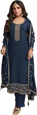 Heavy Embroidery Worked Salwar Kameez Palazzo Pant Suits Ready to Wear Trouser Pant Dress in Saudi Arabia