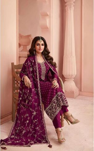 Heavy Embroidery Worked Salwar Kameez Palazzo Pant Suits Ready to Wear Trouser Pant Dress in Saudi Arabia