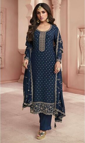 Heavy Embroidery Worked Salwar Kameez Palazzo Pant Suits Ready to Wear Trouser Pant Dress in Saudi Arabia