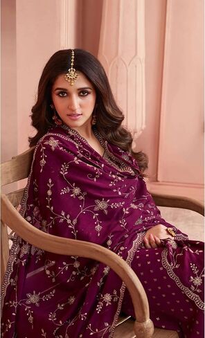 Heavy Embroidery Worked Salwar Kameez Palazzo Pant Suits Ready to Wear Trouser Pant Dress in Saudi Arabia