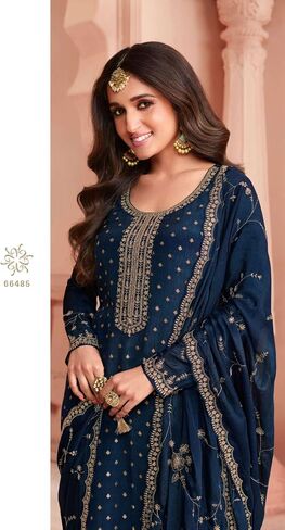 Heavy Embroidery Worked Salwar Kameez Palazzo Pant Suits Ready to Wear Trouser Pant Dress in Saudi Arabia
