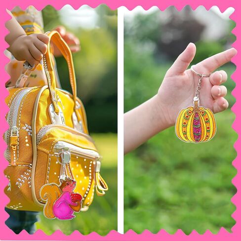 ayhuhra 30 مجموعات سقوط أوراق اليقطين الجوزة suncatchers سلاسل المفاتيح الحرفية مجموعات DIY نافذة الفن الطلاء عدة الخريف الفنون والحرف مابل ليف الشمس الماسكون لكبار السن الخريف الشكر مشروع فني in Saudi Arabia
