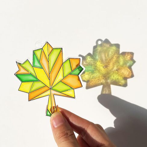ayhuhra 30 مجموعات سقوط أوراق اليقطين الجوزة suncatchers سلاسل المفاتيح الحرفية مجموعات DIY نافذة الفن الطلاء عدة الخريف الفنون والحرف مابل ليف الشمس الماسكون لكبار السن الخريف الشكر مشروع فني in Saudi Arabia