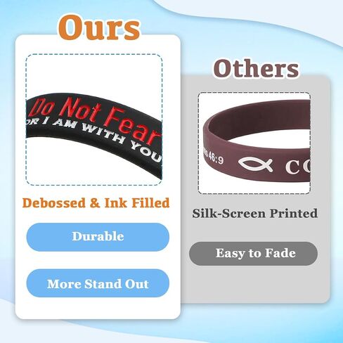 kilofly 4-Pack Christian Bible Verse Silicone Wristbands Scripture Bracelets in Kuwait