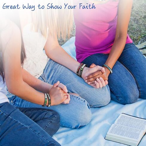 kilofly 4-Pack Christian Bible Verse Silicone Wristbands Scripture Bracelets in Kuwait