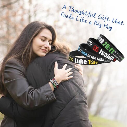kilofly 4-Pack Christian Bible Verse Silicone Wristbands Scripture Bracelets in Kuwait